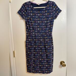 Boden Phoebe Cotton Dog Print Jersey
Dress, French Navy/Rufus Size 4 100% Cotton